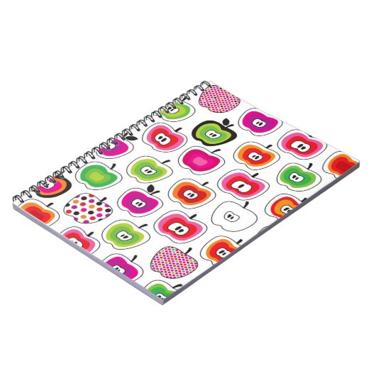 Cute retro-appelpatroon notitieboek (Linkerzijde)