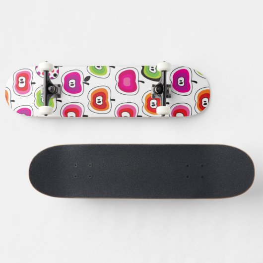 Cute retro-appelpatroon persoonlijk skateboard (Horizontaal)