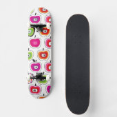 Cute retro-appelpatroon persoonlijk skateboard (Voorkant)