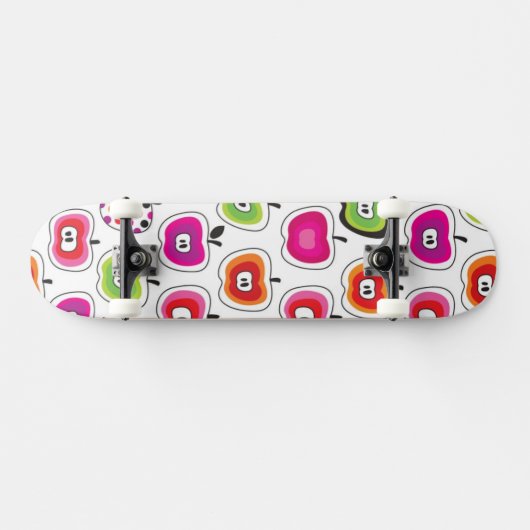 Cute retro-appelpatroon persoonlijk skateboard (Horizontaal)