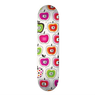 Cute retro-appelpatroon persoonlijk skateboard