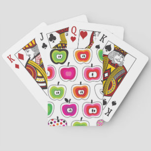 Cute retro-appelpatroon pokerkaarten