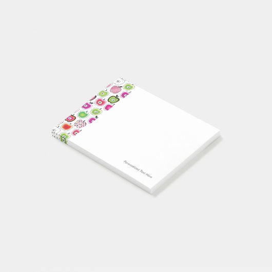 Cute retro-appelpatroon post-it® notes (Schuin)