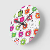 Cute retro-appelpatroon ronde klok (Hoek)