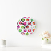 Cute retro-appelpatroon ronde klok (Huis)