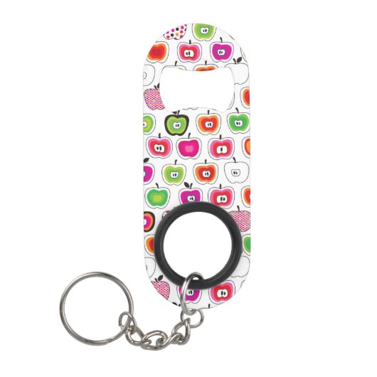 Cute retro-appelpatroon sleutelhanger flessenopener (Voorkant)