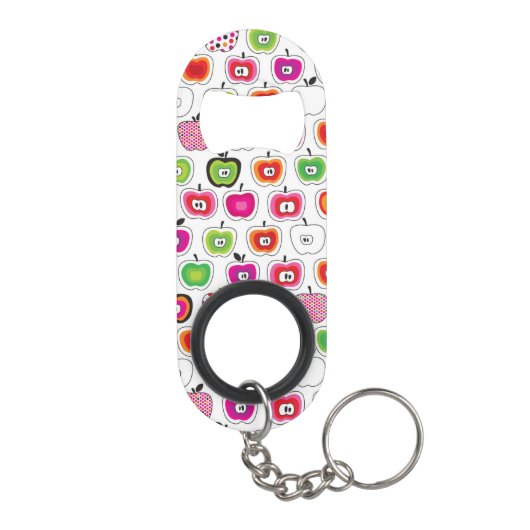 Cute retro-appelpatroon sleutelhanger flessenopener (Achterkant)