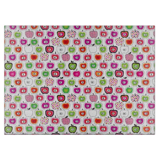 Cute retro-appelpatroon snijplank (Voorkant)