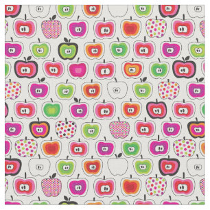 Cute retro-appelpatroon stof
