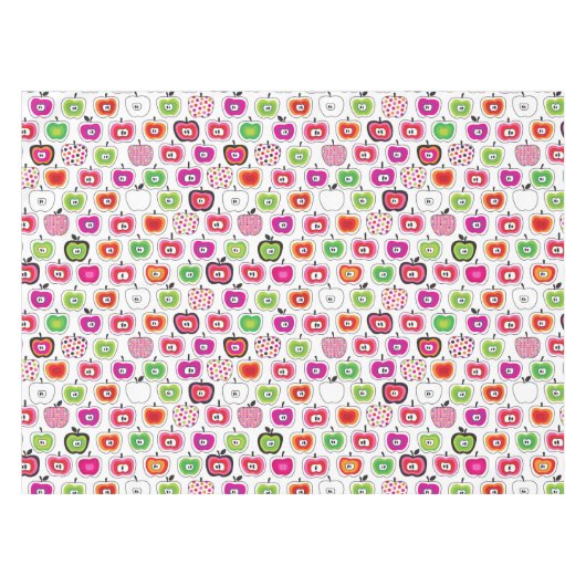 Cute retro-appelpatroon tafelkleed (Voorkant (Horizontaal))