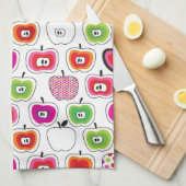 Cute retro-appelpatroon theedoek (Quarter Fold)