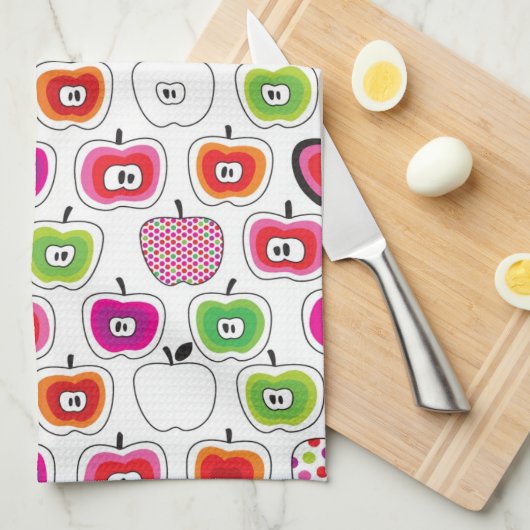 Cute retro-appelpatroon theedoek (Quarter Fold)