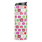 Cute retro-appelpatroon thermosbeker (Gedraaid links)