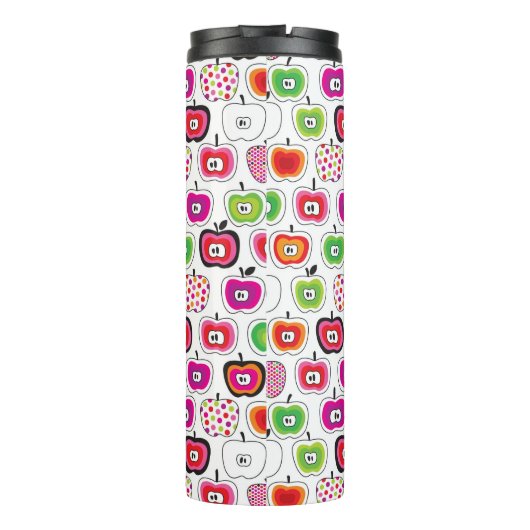 Cute retro-appelpatroon thermosbeker (Achterkant)