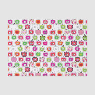 Cute retro-appelpatroon tissuepapier