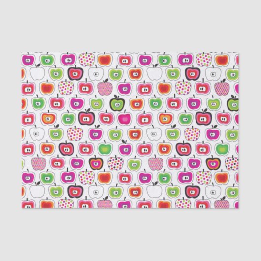 Cute retro-appelpatroon tissuepapier (Voorkant)