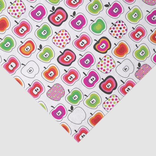 Cute retro-appelpatroon tissuepapier (Detail)