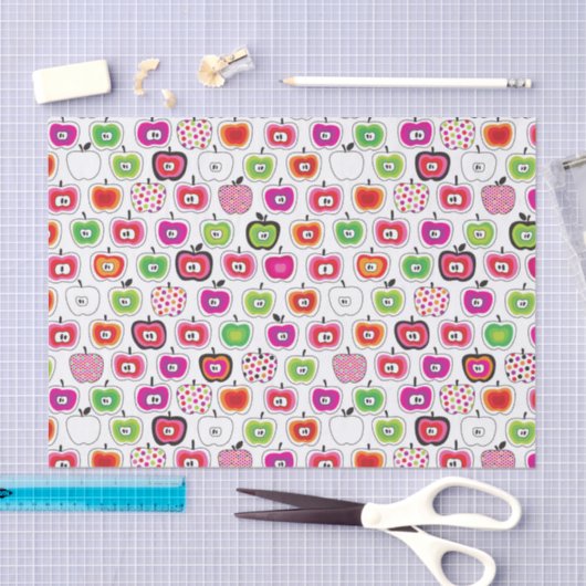 Cute retro-appelpatroon tissuepapier (Craft)