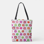 Cute retro-appelpatroon tote bag (Achterkant)