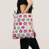 Cute retro-appelpatroon tote bag (Dichtbij)