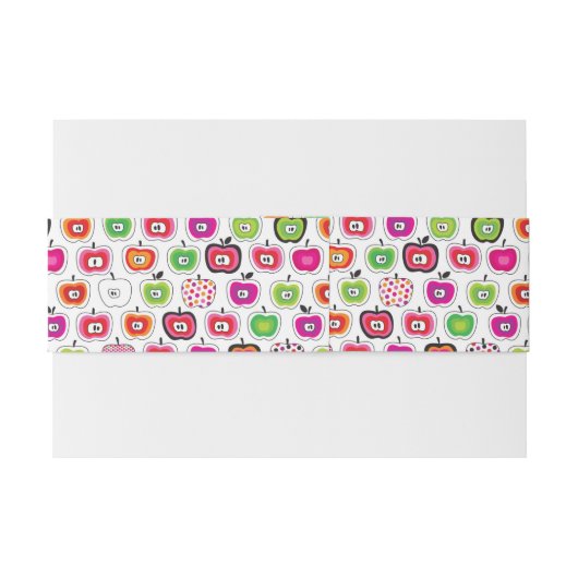 Cute retro-appelpatroon uitnodigingen wikkel (Achterkant Voorbeeld)