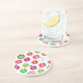 Cute retro-appelpatroon zandsteen onderzetter (Zijkant)