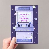 Cute Retro Arcade Game Kids Birthday Acryl Uitnodigingen (Insitu (Draagbaar))