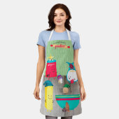 Cute retro baking food utensils Christmas kitchen Schort (Gedragen)