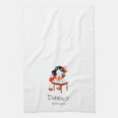 Cute  Retro Baking Girl Kitchen Towel Theedoek (Verticaal)