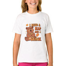 Cute Retro Bear Snack Lover Girls T-Shirt