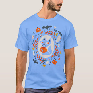 Cute Retro Black Cat Fall Halloween T-shirt