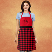 Cute Retro Black en Red Buffalo Gepersonaliseerd Schort