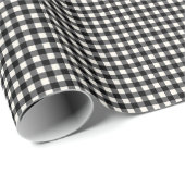 Cute Retro Black en White Gingham Pset Pattern Cadeaupapier (Rol Hoek)