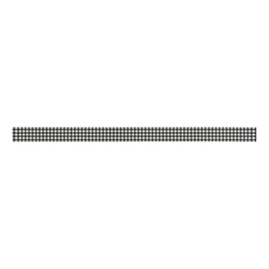 Cute Retro Black en White Gingham Pset Pattern Grosgrain Lint (Voorkant)