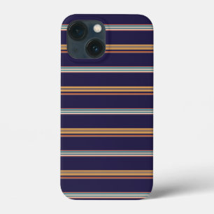 Cute retro blauwe strepen Case-Mate iPhone case