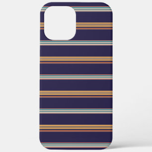 Cute retro blauwe strepen Case-Mate iPhone case
