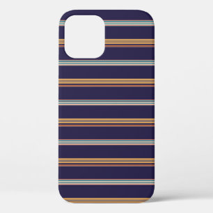 Cute retro blauwe strepen Case-Mate iPhone case