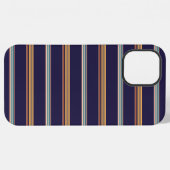 Cute retro blauwe strepen iPhone hoesje (Achterkant horizontaal)