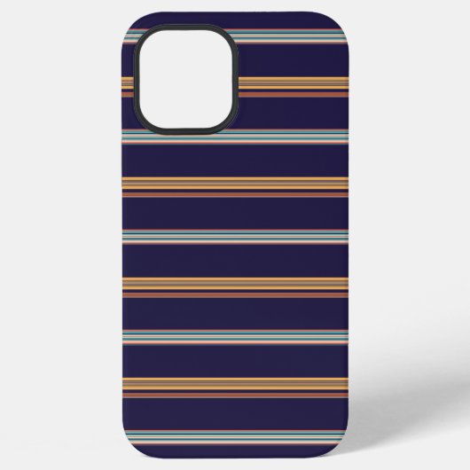 Cute retro blauwe strepen iPhone hoesje (Achterkant)