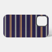 Cute retro blauwe strepen iPhone hoesje (Achterkant horizontaal)