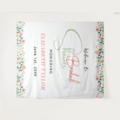 Cute Retro Bloem Bruiloftsfeest Wandkleed (Voorkant (horizontaal))