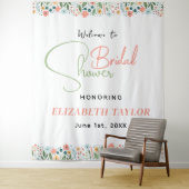 Cute Retro Bloem Bruiloftsfeest Wandkleed (In situ)