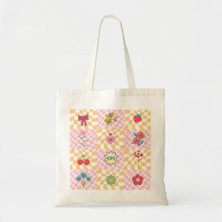 Cute Retro Bloem Tote Tas