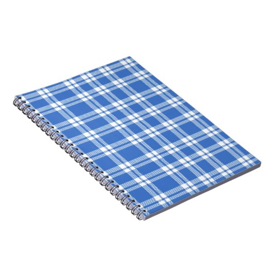 Cute Retro Blue Gingham Plaid Pattern Notitieboek (Rechterzijde)