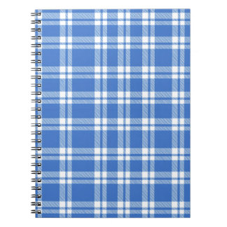 Cute Retro Blue Gingham Plaid Pattern Notitieboek