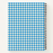 Cute Retro Blue Gingham Pset Personalized Recipe Notitieboek (Achterkant)