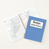 Cute Retro Blue Gingham Pset Personalized Recipe Notitieboek (Binnen)