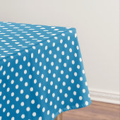 Cute Retro Blue White Polka Dot Pattern Tafelkleed (Voorbeeld)