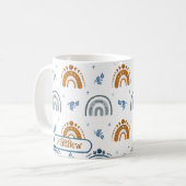 Cute Retro Boho Celestial Pattern Personalized Koffiemok (Voorkant links)