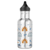 Cute Retro Boho Celestial Pattern Personalized Waterfles (Rechts)